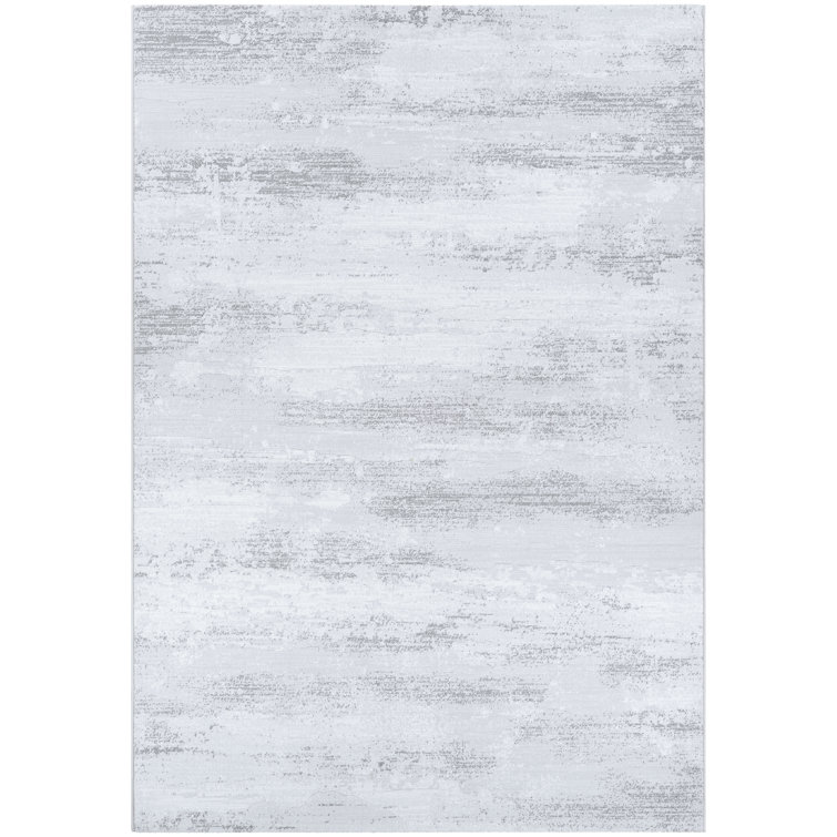 Williston Driggers Abstract Light Grey Opal Performance Area Rug